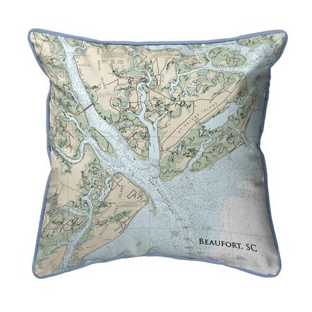 BETSY DRAKE Betsy Drake HJ11513ND 18 x 18 in. Beaufort; SC Nautical Map Large Corded Indoor & Outdoor Pillow HJ11513ND